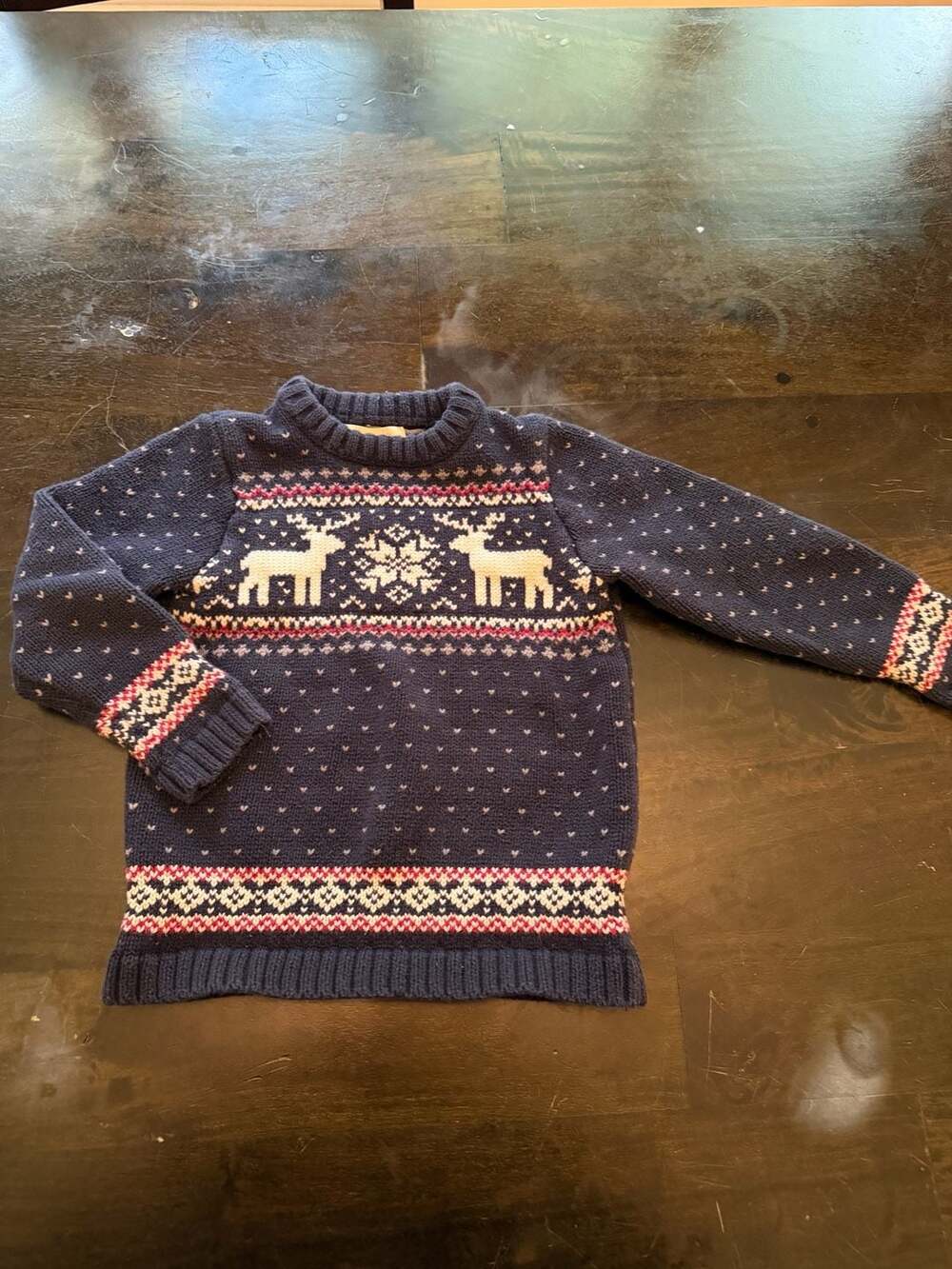 The Eagle's Eye Kids Blue Reindeer Fair Isle Holiday Sweater Size 4T